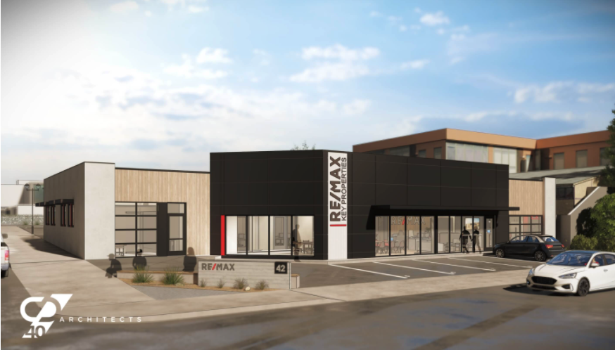 New building rendering of front of new ReMax Key Properties building