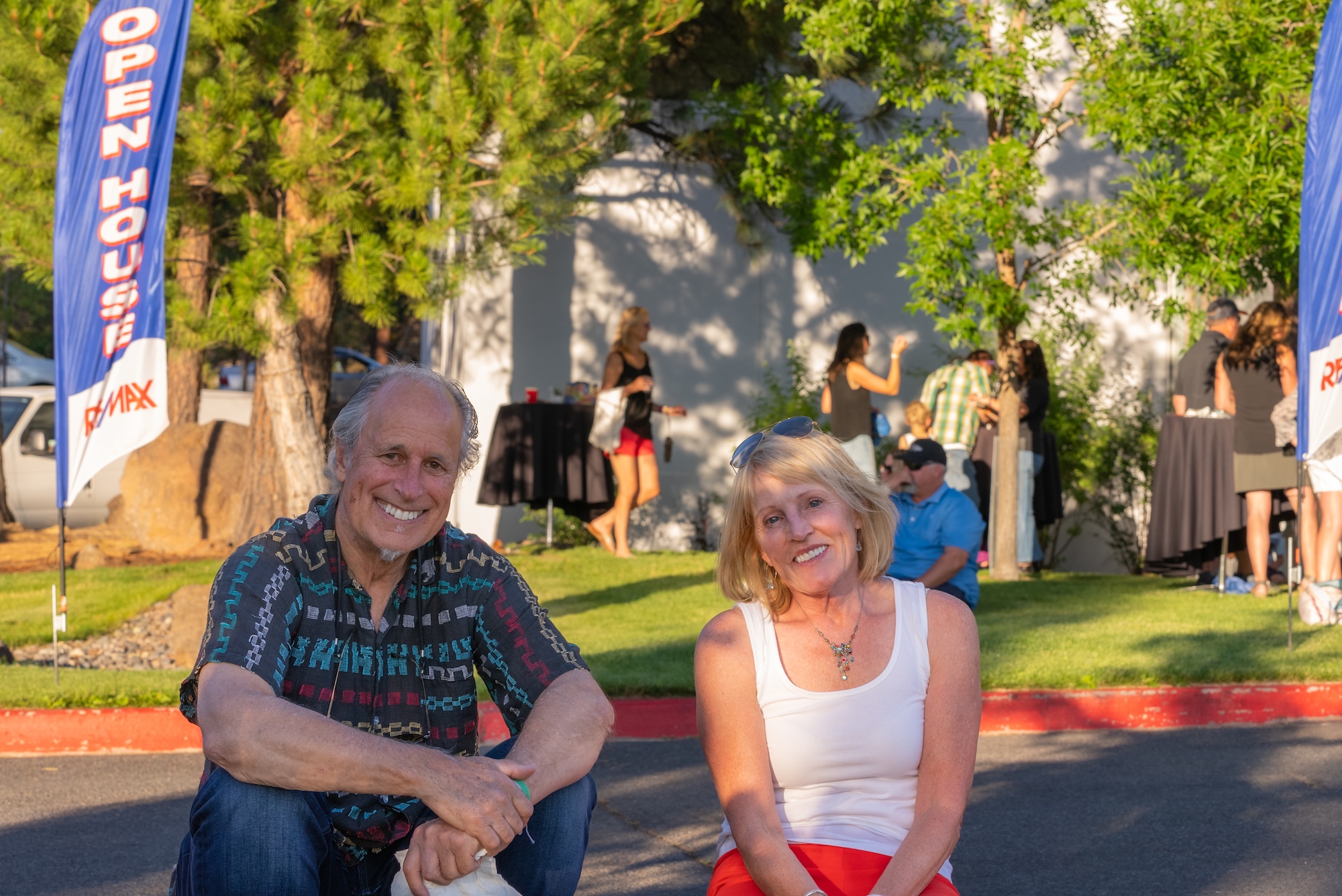smiling couple at Balloons Over Bend
