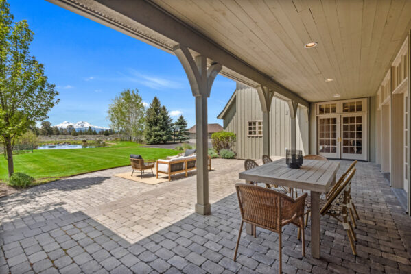 Outdoor patio at the Stunning 40-Acre Tumalo Estate in Bend, Oregon